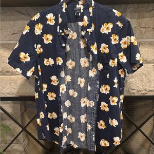 J.Crew Navy Floral Men’s Flex Shirt - L